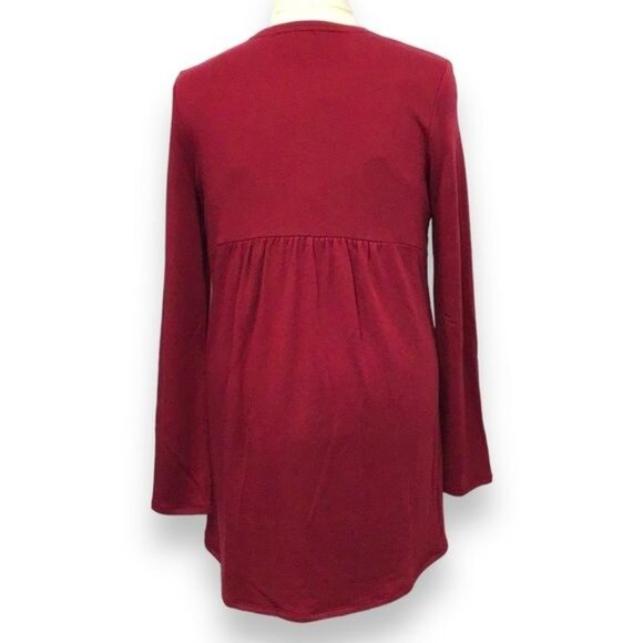 Pure Jill Women’s Long Sleeve Crew Neck Pullover Sweater Tunic, Cranberry - Picture 4 of 9